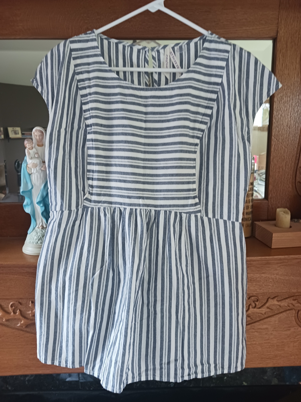 Seraphine Cotton Blue and White Striped Tunic Top